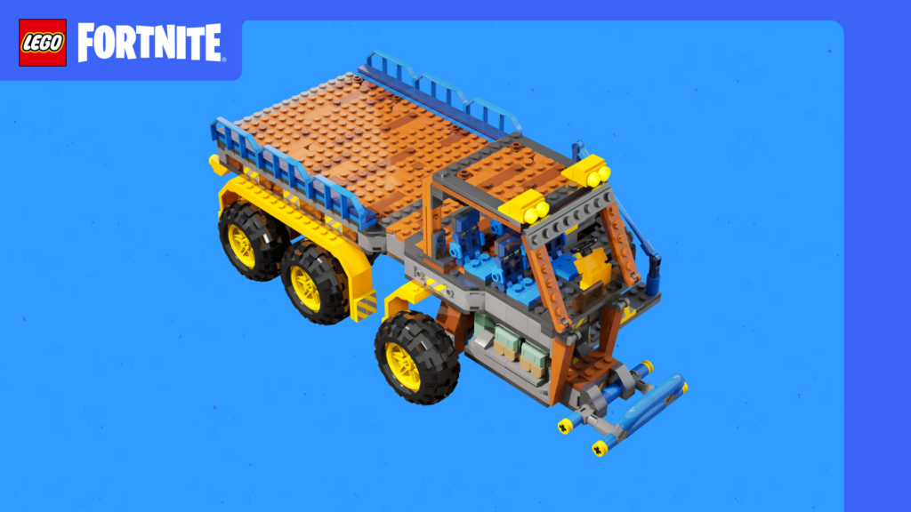 The Hauler vehicle in Lego Fortnite