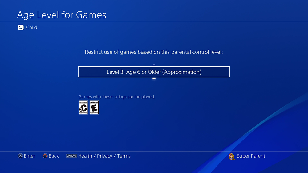 Parental restrictions on ps4 deals