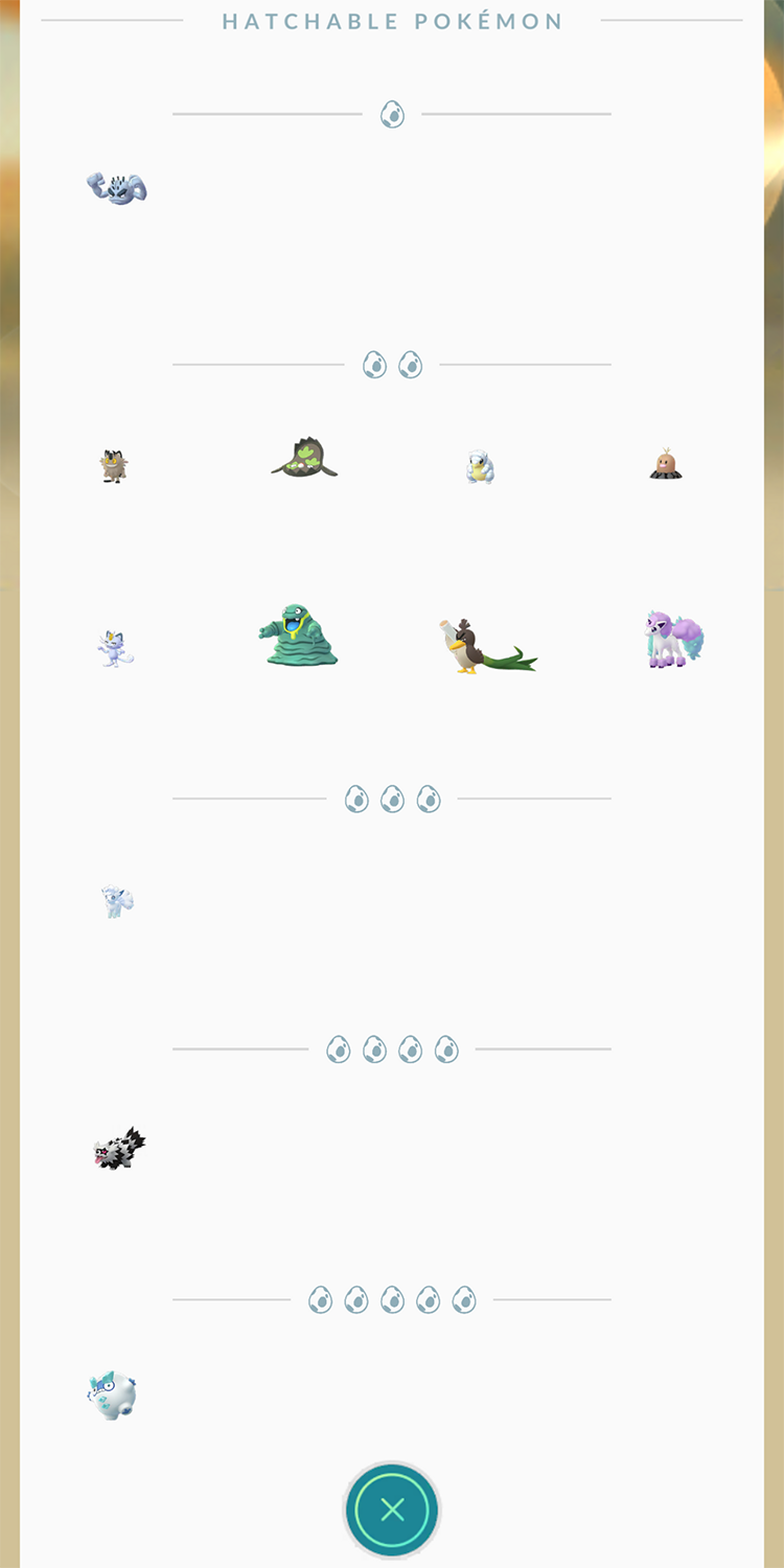 Pokémon GO Egg Chart (December 2023)